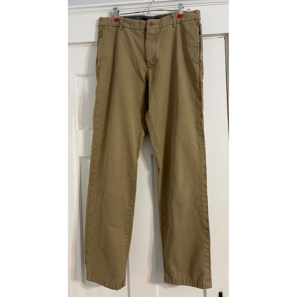 Banana Republic Gavin Straight Fit Chino Pants Mens 32x34 Khaki Tan Stretch